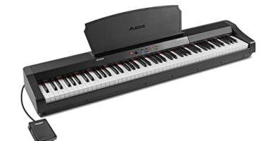 Alesis Recital Grand – Pianoforte digitale 88 tasti pesati di tipo Graded Hammer, 16 suoni di pianoforte e altoparlanti integrati