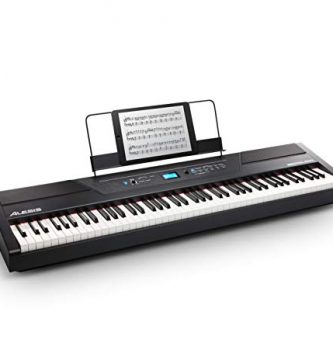 Alesis Recital Pro - Pianoforte Digitale 88 Tasti Pesati / Pianola con Casse Integrate da 20 W, Presa Cuffie, 12 Suoni, Alimentatore e Lezioni Online