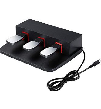 ATNEDCVH 3 pedali per pianoforte e tastiera digitale, pedaliera a 3 pedali per pianoforte elettrico Yamaha P85 P95 P48 P105 P115 (nero)