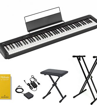 CASIO CDP-S110 Piano Digitale 88 Tasti Pesati, stand con ghiera e panchetta con altezza regolabile ffalstaff ®, alimentatore e pedale, Libro di melodie celebri per Casio