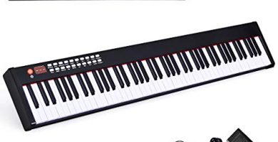 COSTWAY Pianoforte Digitale 88 Tasti Pesati, Tastiera Elettrica con Custodia, Pedale di Risonanza, Funzione MIDI e Bluetooth, Adattamenti Dinamici, Ottimo per Principianti
