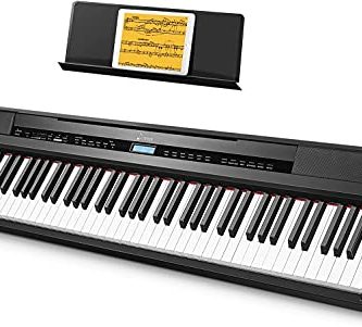Donner Pianoforte Digitale, 88 Tasti Pesati, Pianoforte Elettrico Portatile con Pedale di Sustain, Tocco di Vero Pianoforte, Piano Digitale per Hobbisti e Principianti, DEP-20