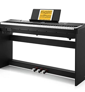 Donner Professionale Pianoforte Digitale 88 Tasti Pesati con Supporto per Pianoforte e Pedale, Full Weighted Piano Elettroniche Fullsize per Principianti, DEP-20S