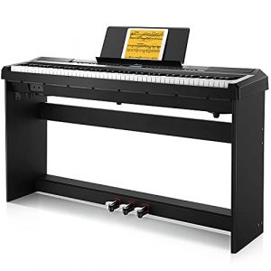 Donner Professionale Pianoforte Digitale 88 Tasti Pesati con Supporto per Pianoforte e Pedale, Full Weighted Piano Elettroniche Fullsize per Principianti, DEP-20S