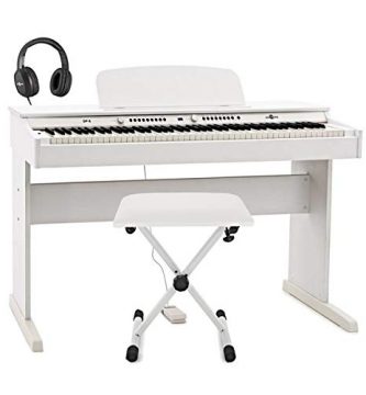 DP-6 Pianoforte Digitale di Gear4music + Pacchetto Accessori Bianco