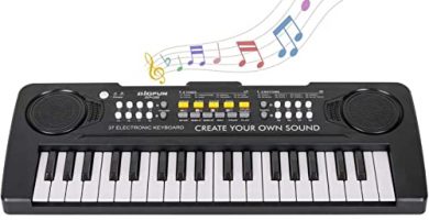 Finding Good, Tastiera Pianoforte Elettronica Bambini, Portatile Tastiera Musicale a 37 Tasti Digitale Tastiera Mini Insegnamento Giocattolo Regalo per Ragazzi Ragazze Principianti, Nero, 2048
