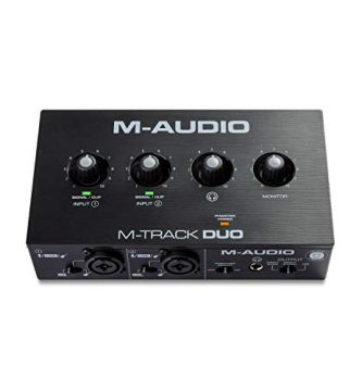 M-Audio M-Track Duo — Interfaccia audio Scheda audio Esterna USB per registrazione, streaming, podcasting con ingressi XLR, Line e DI e software