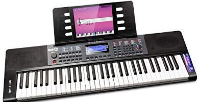 Rockjam 61 Piano tastiera Keyboard con pitch Bend, alimentazione, stand musica, adesivi per pianoforte, adesivi per pianoforte e semplici lezioni di pianoforte