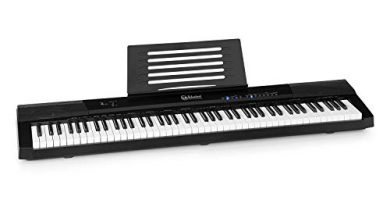 Schubert Preludio - Tastiera a 88 Tasti, Keyboard, Tasti Luminosi per Apprendimento, Dinamica: Regolabile su 3 Livelli, 140 Suoni, 16 Brani Demo, Registrazione/Riproduzione, Porta USB, Nero