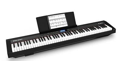 Souidmy S-310 Pianoforte Digitale con 88 Tasti Pesati, Scaled Hammer Action, 2 Altoparlanti Stereo da 25W, per Principianti e Professionisti, Pianoforte Portatile con Sustain Pedale